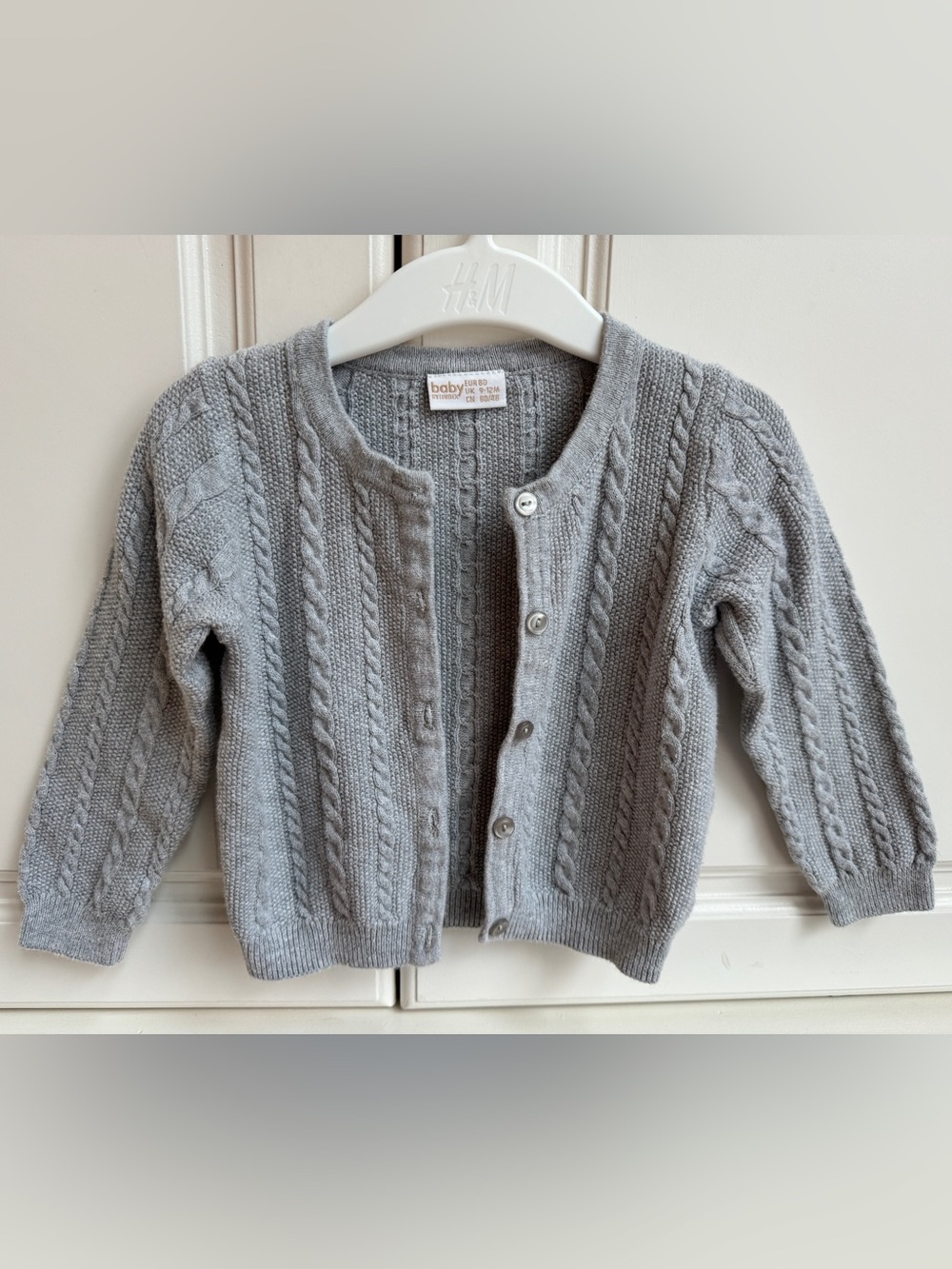 Lindex Ribbed Knit Grey Cardigan ~ 18 Months